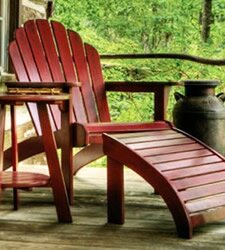 Brazilian Cherry Adirondack Chair and Ottoman